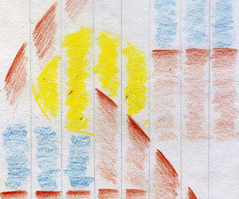 Elizabeth Pulie: sketch for #24 (Toilet Door) (detail) 2013 acrylic paint