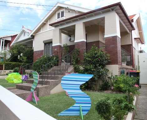 Nuha Saad: Landscapes of Gallantry (Zig Zag Ducks) (2012). Acrylic on board. 14 Riverdale Ave 90 x 74 x 61cm