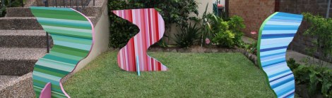 Nuha Saad: Landscapes of Gallantry (Zig Zag Ducks) (2012). Acrylic on board. 14 Riverdale Ave 90 x 74 x 61cm