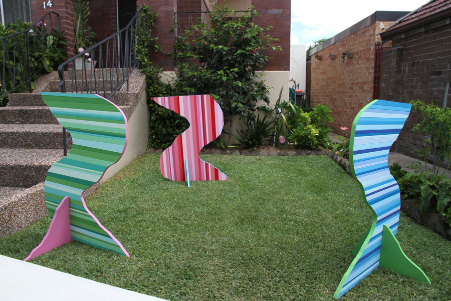 Nuha Saad: Landscapes of Gallantry (Zig Zag Ducks) (2012). Acrylic on board. 14 Riverdale Ave 90 x 74 x 61cm