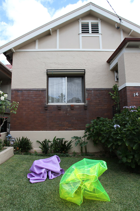 Mark Titmarsh: Chromophiliac 2 (2010) (purple) slumped perspex. 48 x55 x 97cm Chromophiliac 2 (2010) (green) slumped perspex. 64 x 80 x 93cm. 14 Riverdale Ave