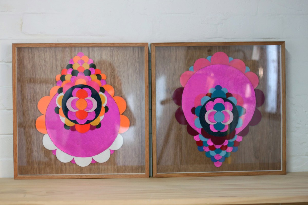 Ali Noble pair bonded, 2010 material & glue on plywood 46.5 x 46.5cm SOLD