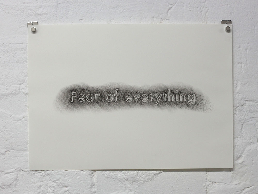 Cherine Fahd: Fear of Everything, 2013. Charcoal on paper. 42cm x 29cm SOLD