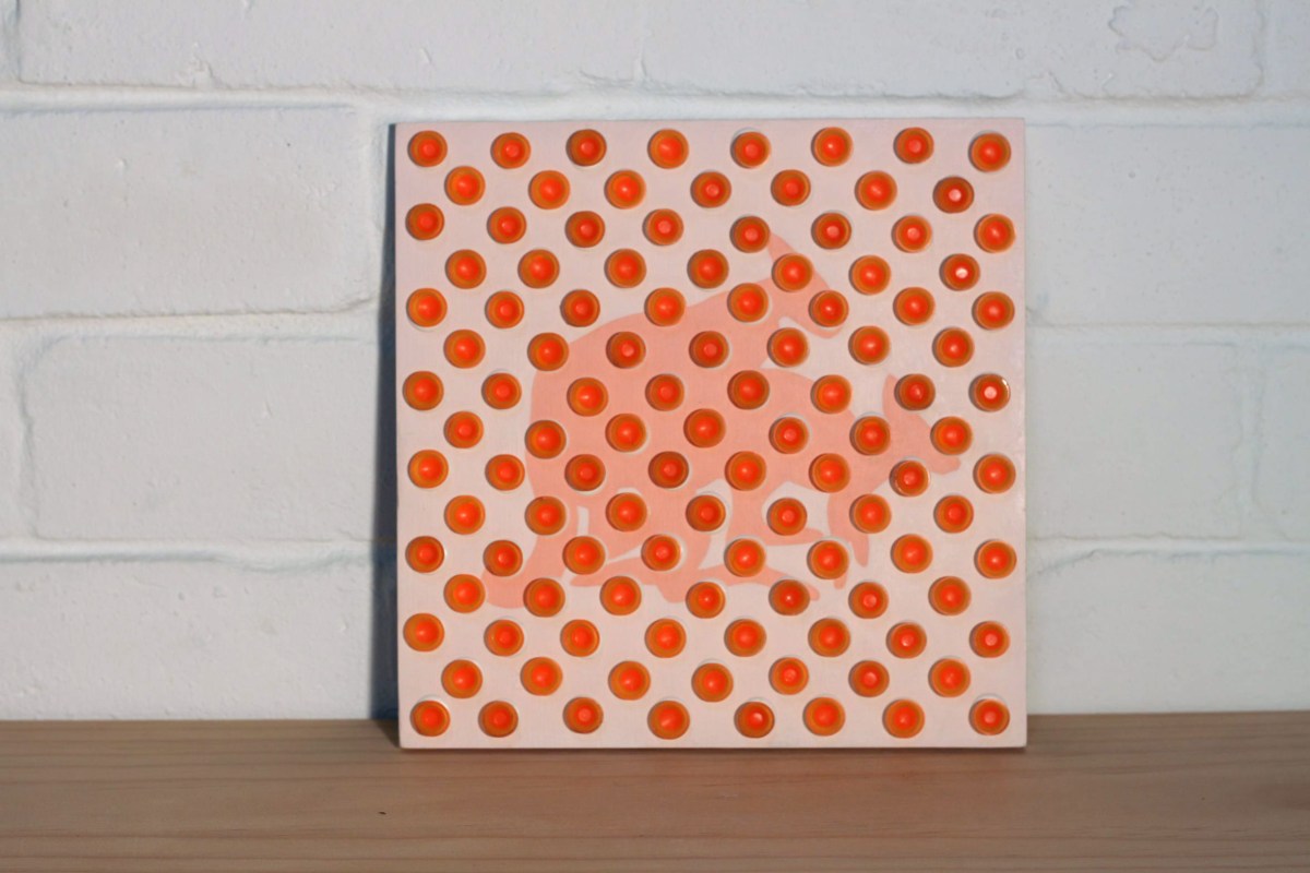 Sally Clarke Suction, 2012 mixed media on ply 23 x 23cm SOLD