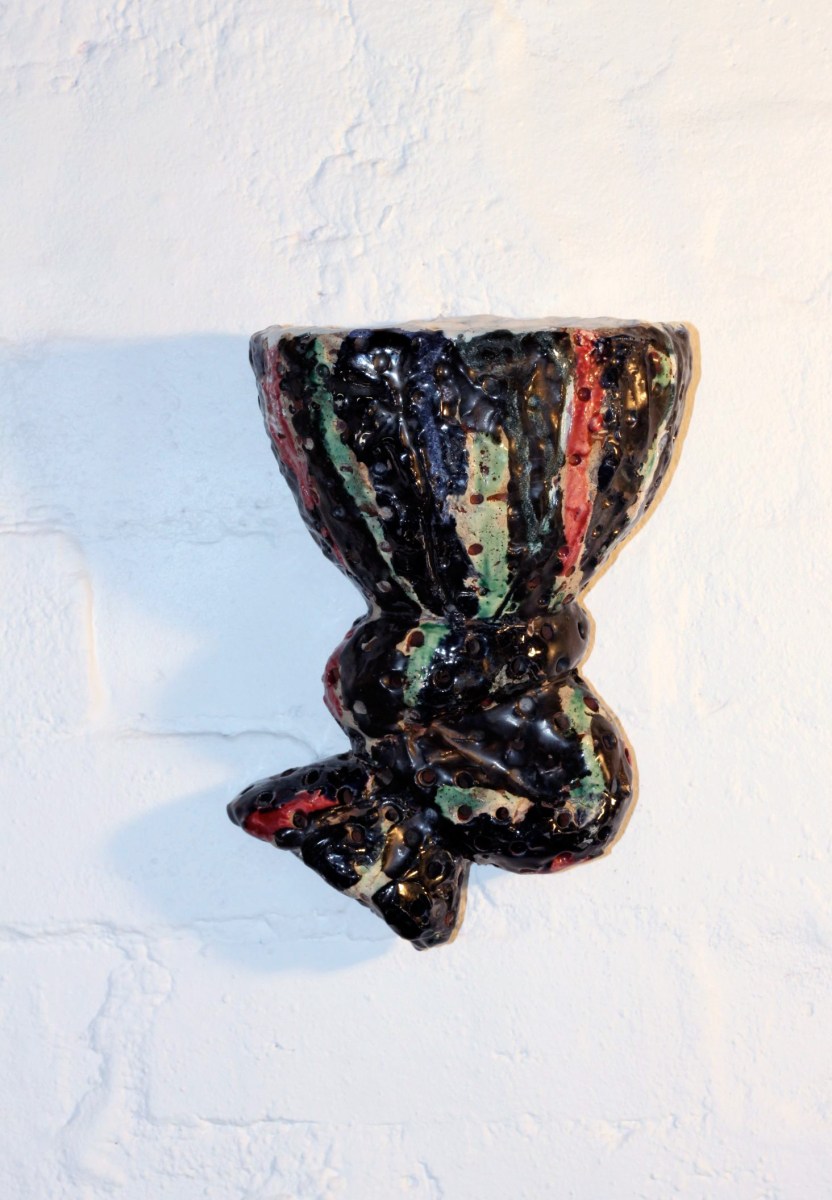 Toni Warburton Curtain Vase Study ceramic, painted with ceramic glazes, earthenware