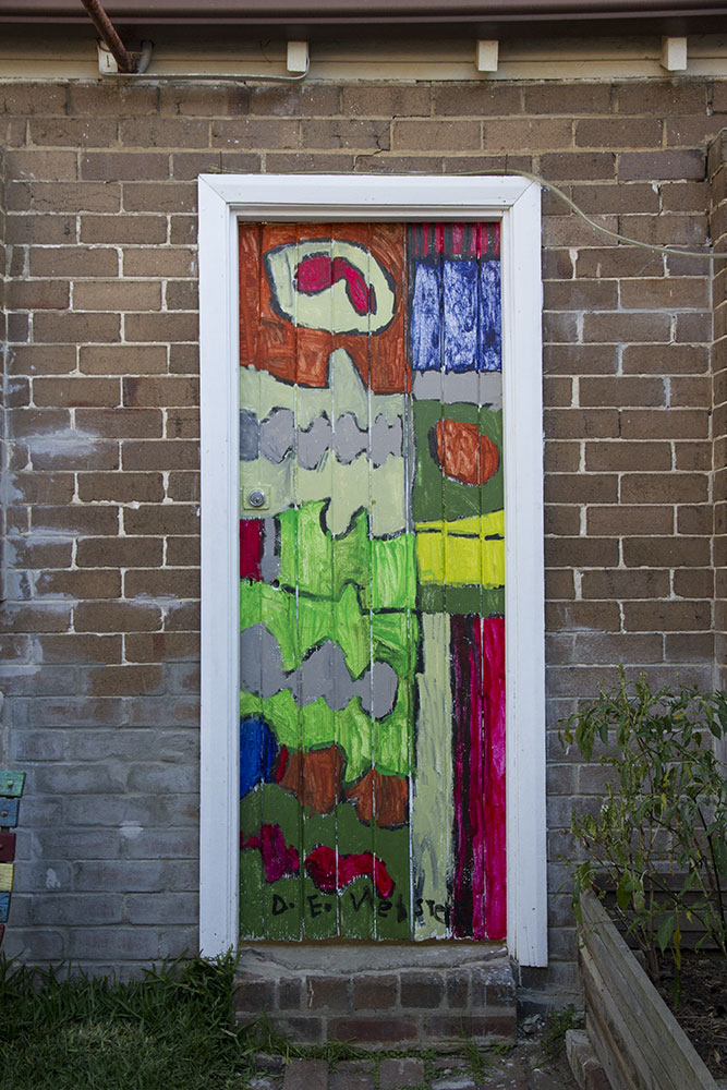 Digby Webster: Welcome to the Jungle, 2013, acrylic paint on wood door