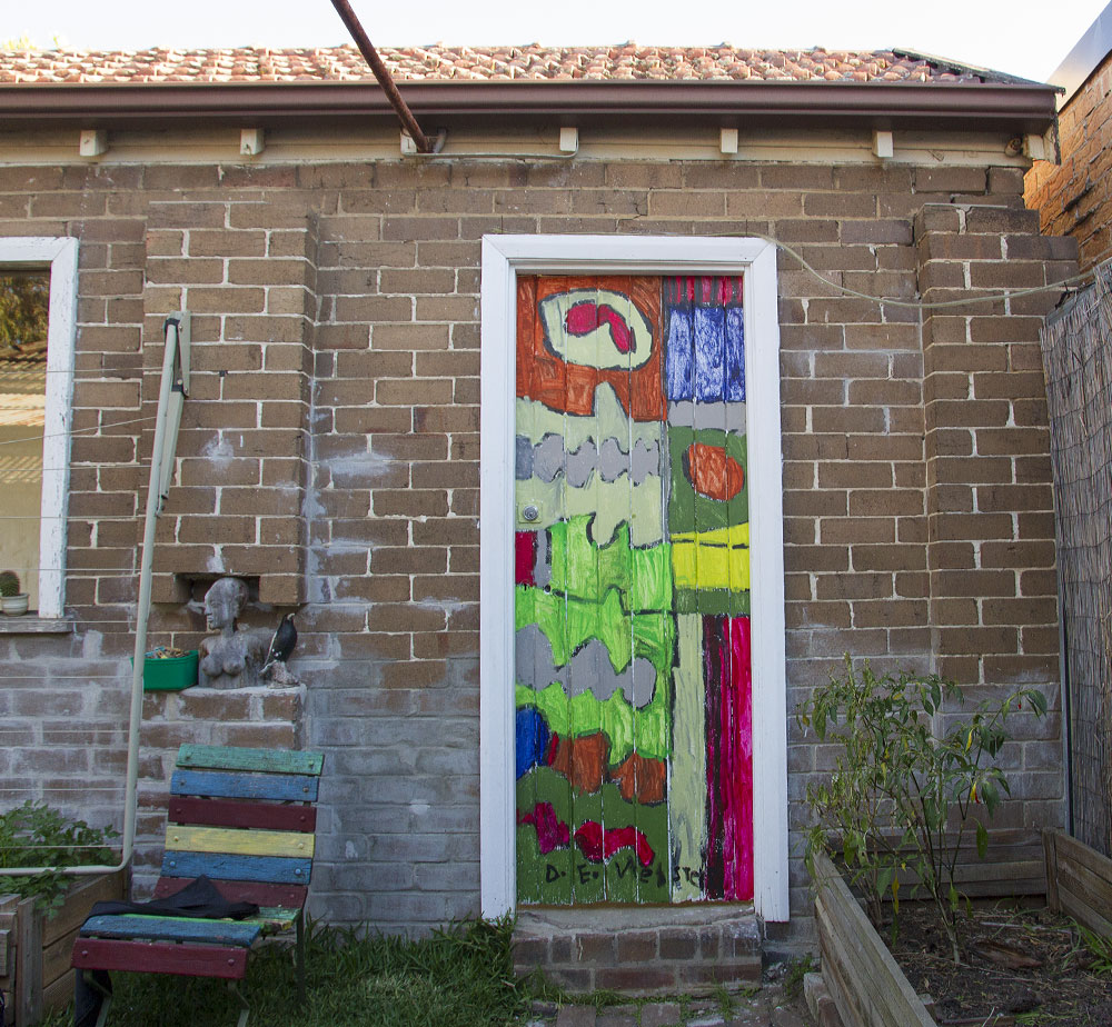 Digby Webster: Welcome to the Jungle, 2013, acrylic paint on wood door