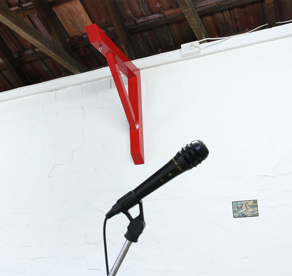 Alex Gawronski: Right Angle (2013). Timber, enamel, stainless steel. 65 x 65 x 7 cm