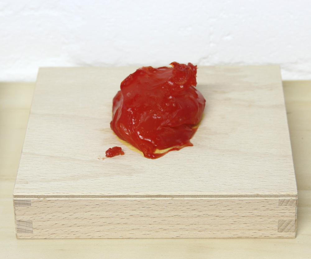 Sarah Newall: Plastic Blobs (dark orange), 2014, bio-plastic