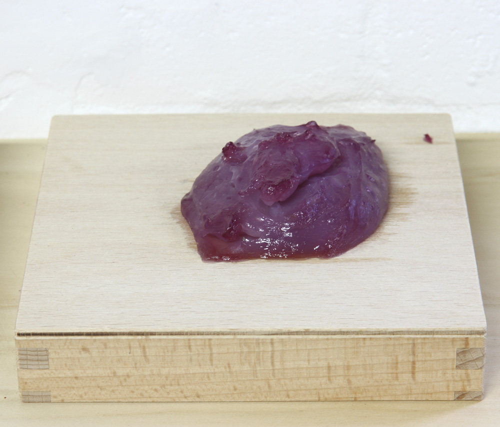 Sarah Newall: Plastic Blobs (dark red), 2014, bio-plastic