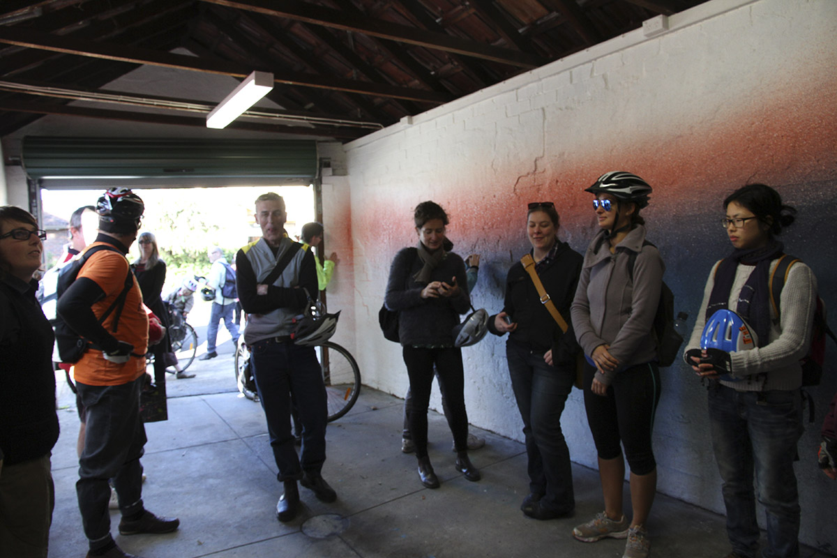 Pulped, Melissa Harvey. Art Cycle tour stops by, 5th July 2014.