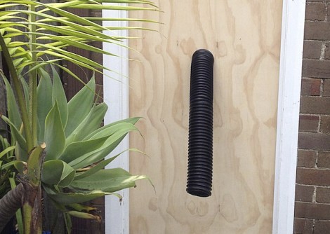 Janine Bailey, Girls Talk, detail, 2014. Plywood, pvc, dimensions variable.