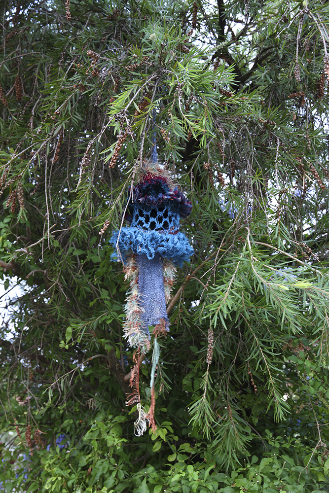 Margaret Mayhew: Suspended Sea Beasts (2012-13), Wire, yarn, fabric, bamboo lanterns