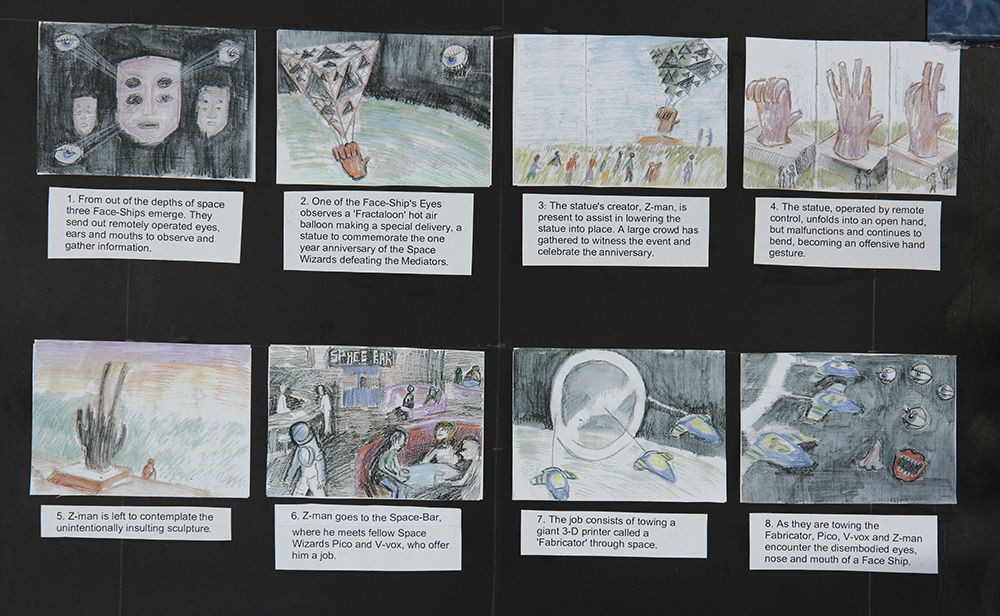 Simon Yates: The Return of the Space Wizards 2, 2015, detail. Mixed media