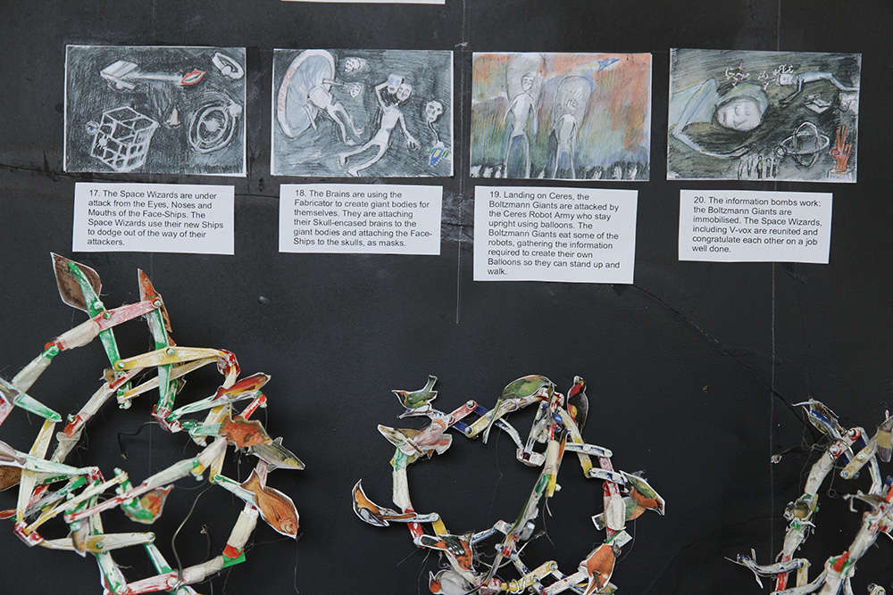 Simon Yates: The Return of the Space Wizards 2, 2015, detail. Mixed media