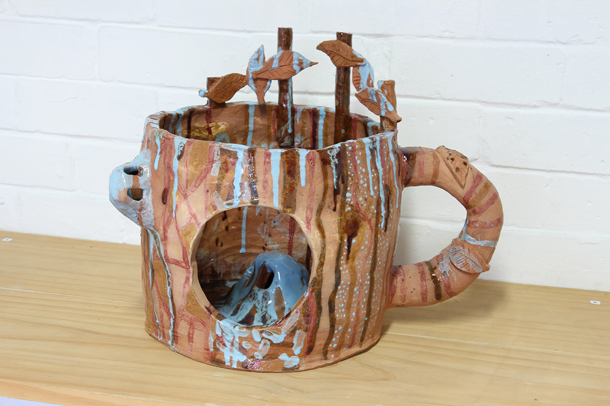 Jacqueline Larcombe, Ghost fish mug, 2016, earthenware, glaze