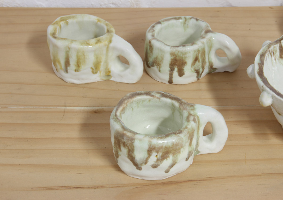 Jacqueline Larcombe, Commune soup bowl set, earthenware, under glaze.